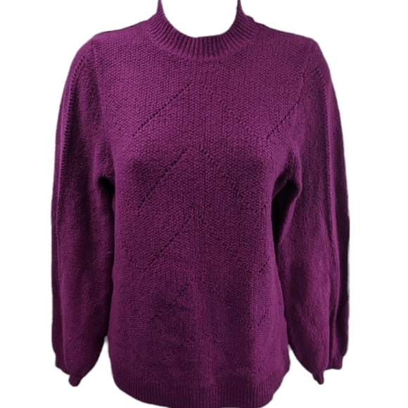 Lucky Brand Puff Sleeve Crew Neck Sweater Sz XS - Picture 1 of 10